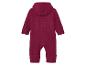 Bordeauxrode wollen baby jumpsuit.