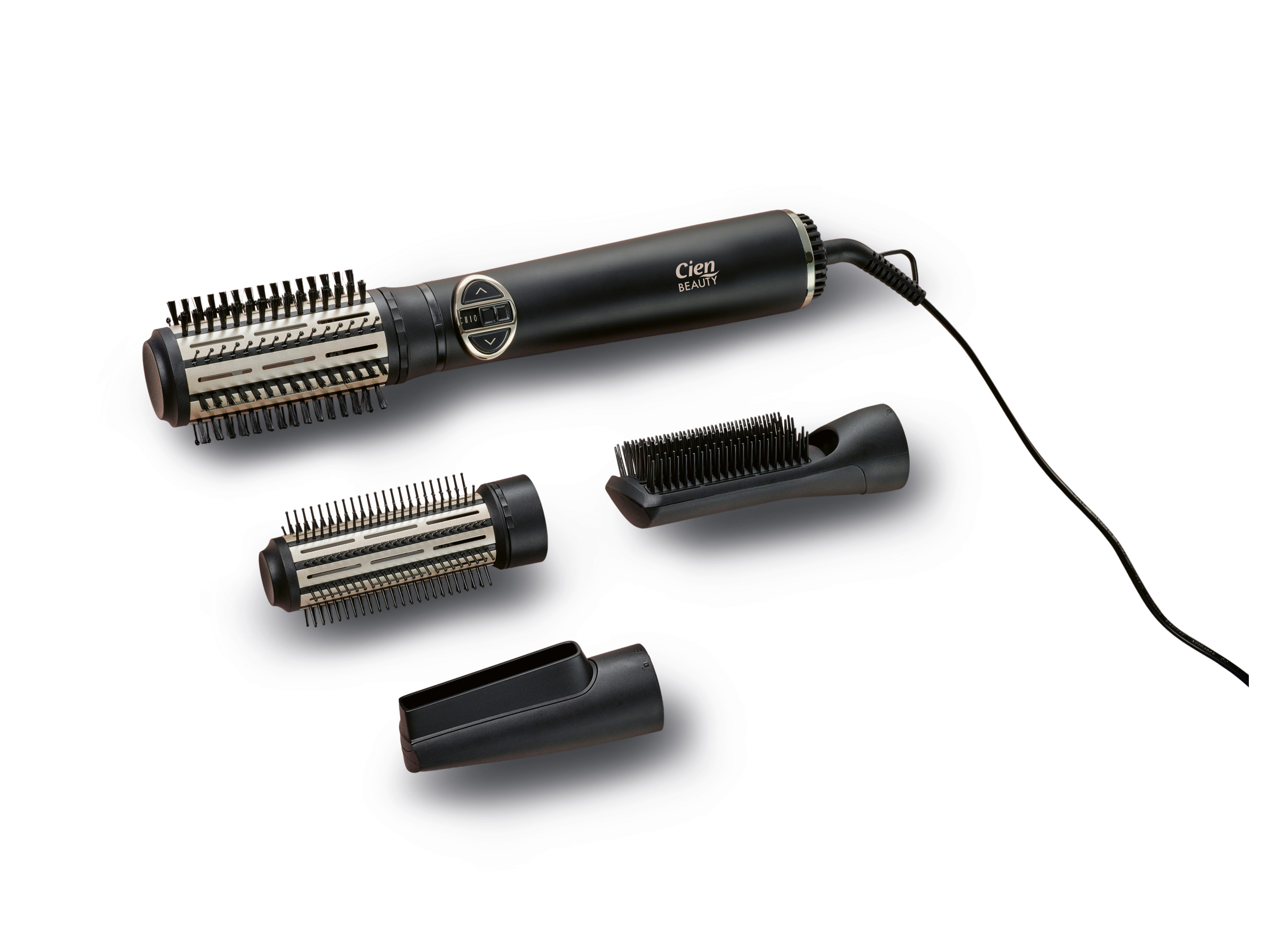 CIEN BEAUTY Föhnborstel, met ionen-functie en 4 opzetstukken, 1000 W