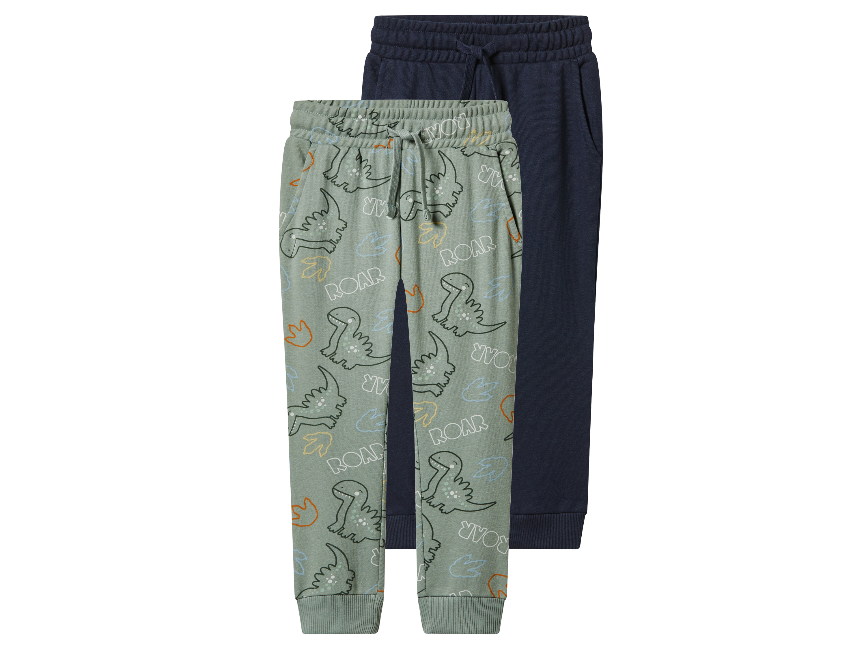 LUPILU Set van 2 kinder joggingbroeken (lichtgroen/navy, 86/92)