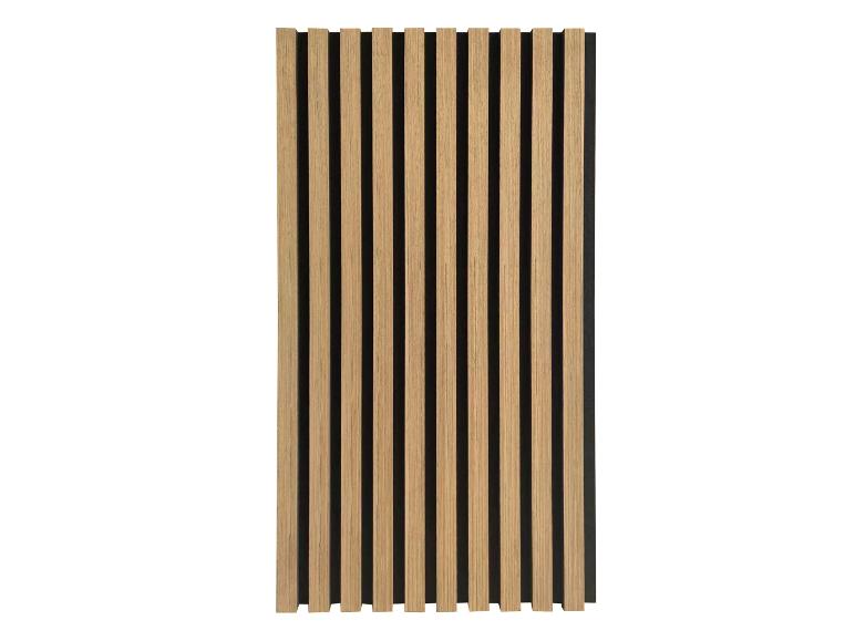 Houten lattenwandpaneel met zwarte achterkant