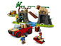 LEGO Jungle Rescue set met een jeep, waterscooter, leeuw en andere dieren.