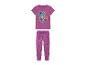 Disney Stitch pyjama: paars shirt en broek met Stitch en hartjes print.
