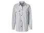 Grijze damesblouse met lange mouwen en borstzakken.