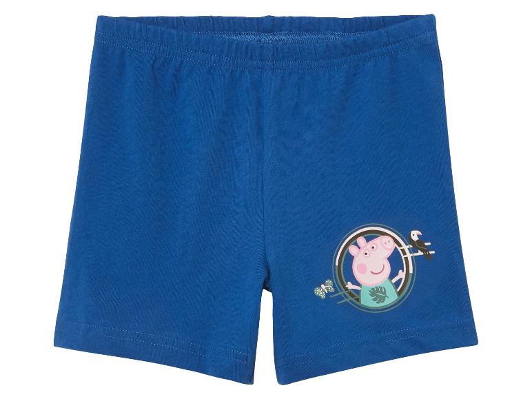 Blauwe kinder shorts met Peppa Pig.