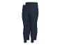Twee donkerblauwe kinderleggings.