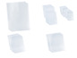 Een stapel transparante plastic enveloppen.