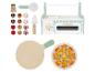 Houten speelset met keuken, pizza en kookaccessoires.