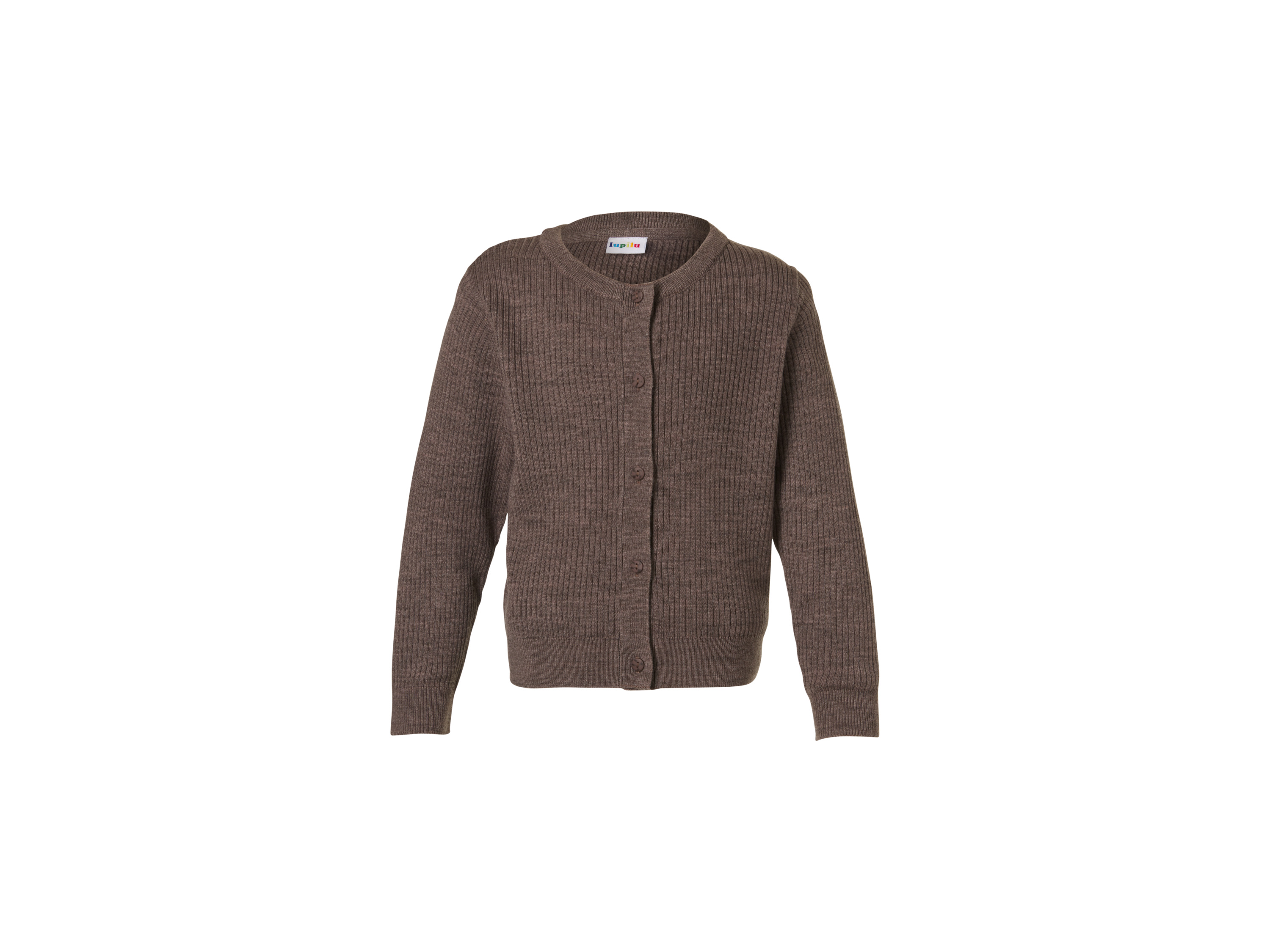 LUPILU Kinder gebreid vest van wol (Kaki, 110/116)