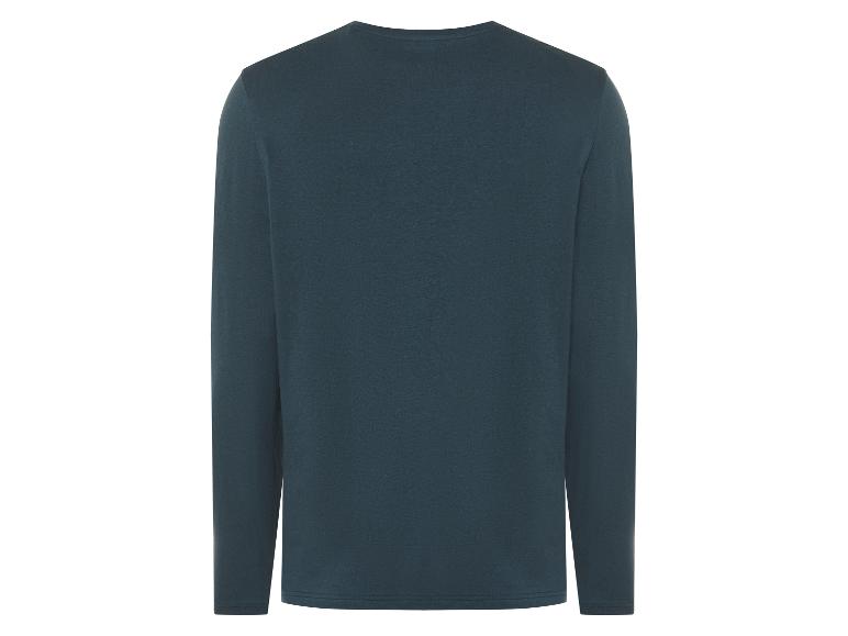 Donkerblauw heren longsleeve shirt.