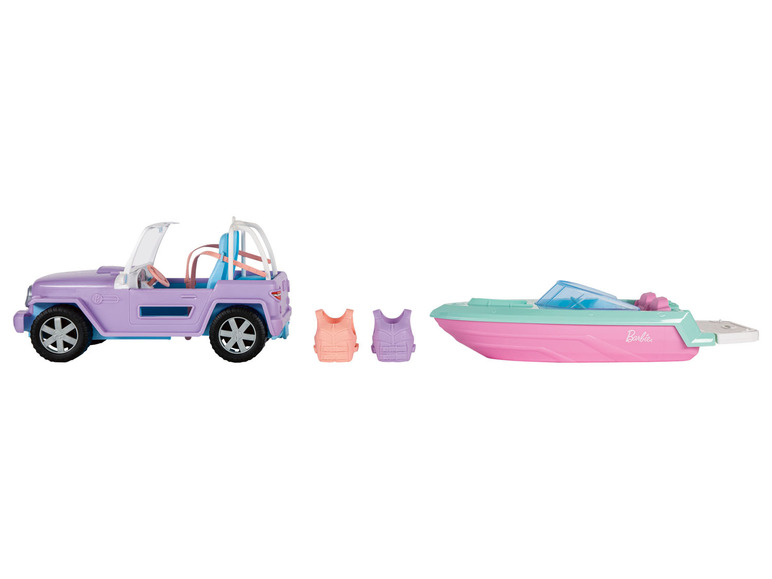 Ga naar volledige schermweergave: Barbie Cadeauset, met 2 poppen, boot en jeep - afbeelding 9