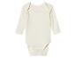 Baby body met lange mouwen, crèmekleurig.