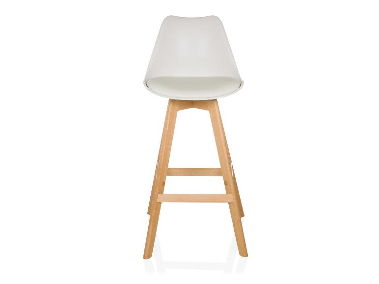 Witte barkruk met houten poten