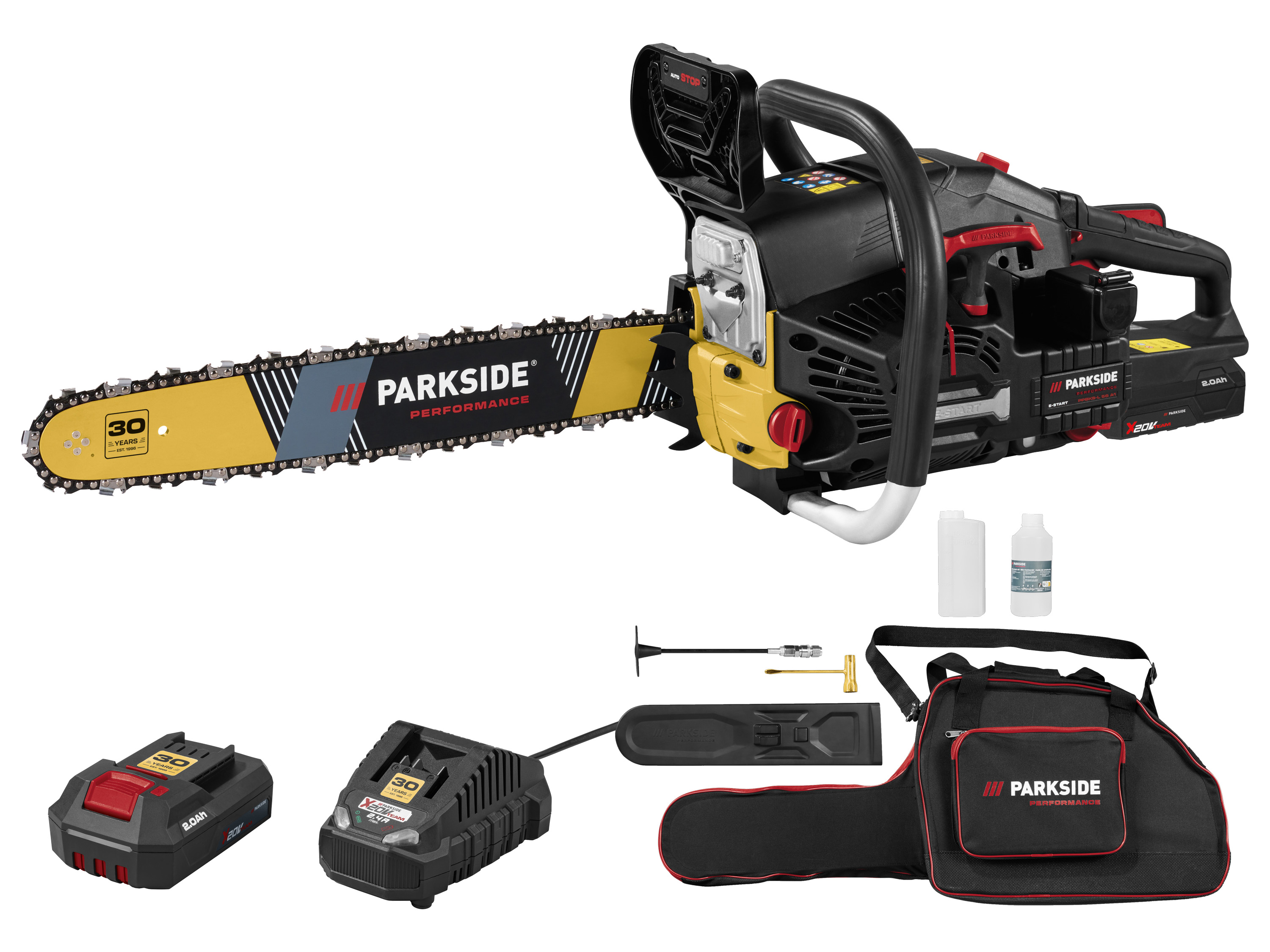 PARKSIDE PERFORMANCE Benzine kettingzaag met elektrische start, 2,2 kW, Limited Edition