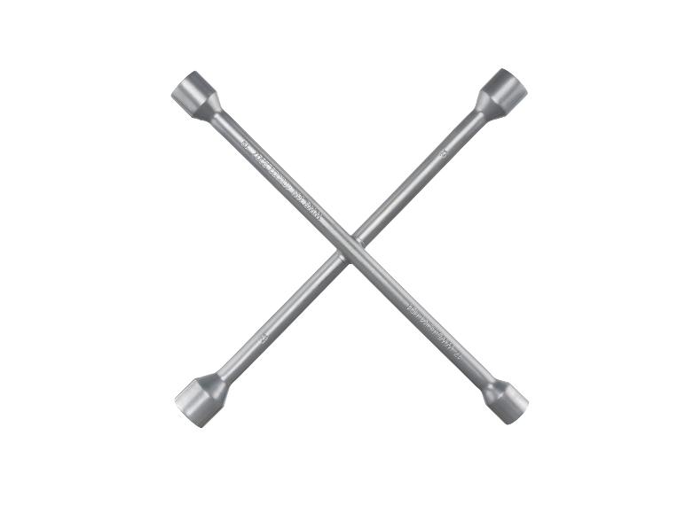 Een zilveren kruissleutel voor autobanden