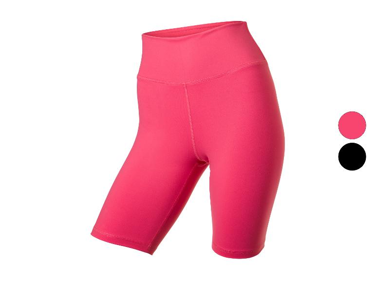 Roze damesfietsbroekje met hoge taille, getoond met kleuropties.
