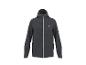 Donkergrijze hoodie met rits en wafeltextuur, ideaal voor sportieve activiteiten.