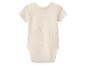 Crèmekleurige baby romper met korte mouwen.
