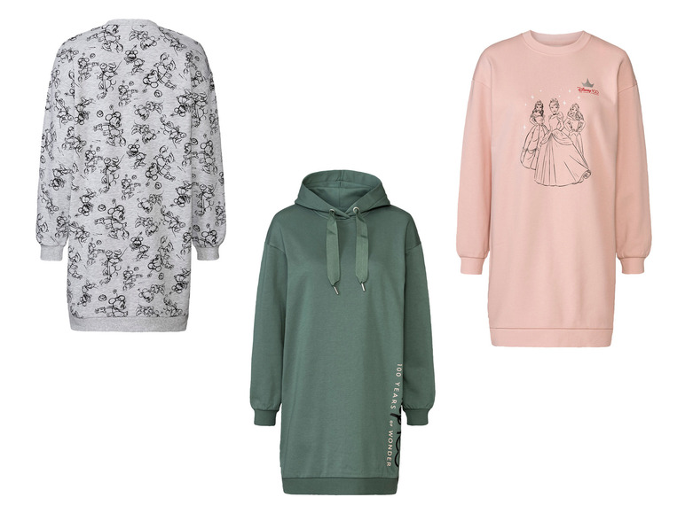 Drie Disney-jurken met Mickey Mouse, prinsessen en een hoodie.