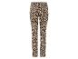 Een paar skinny jeans met luipaardprint.