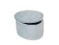 Ovale lichtgrijze fluwelen poef met afneembaar deksel