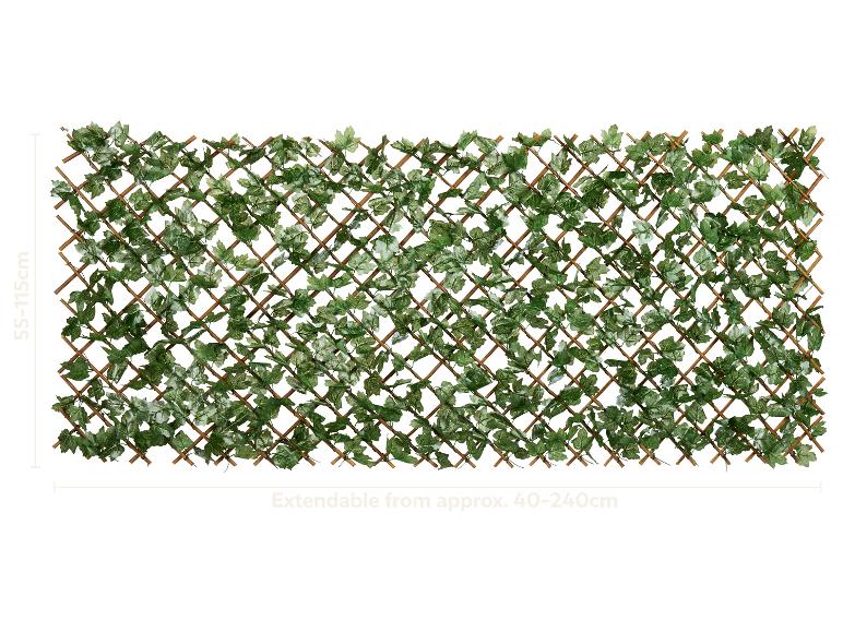 Uitschuifbaar kunsthaag met klimopbladeren, 55-115 cm x 40-240 cm