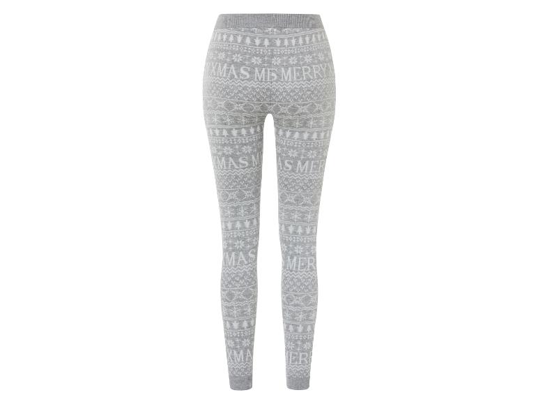 Grijze leggings met kerstmotief.
