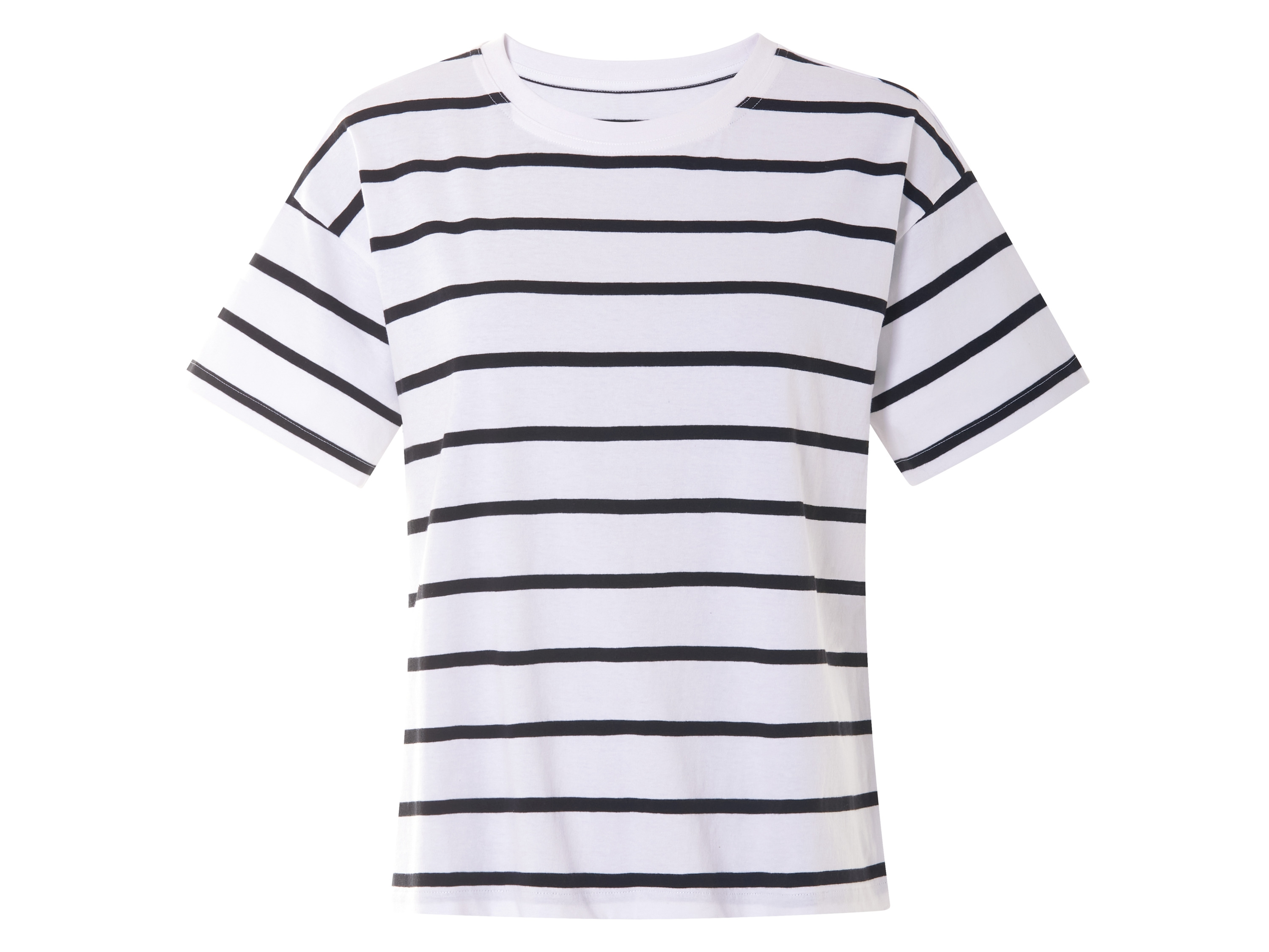 esmara Dames T-shirt (Wit/zwart, XS (32/34))