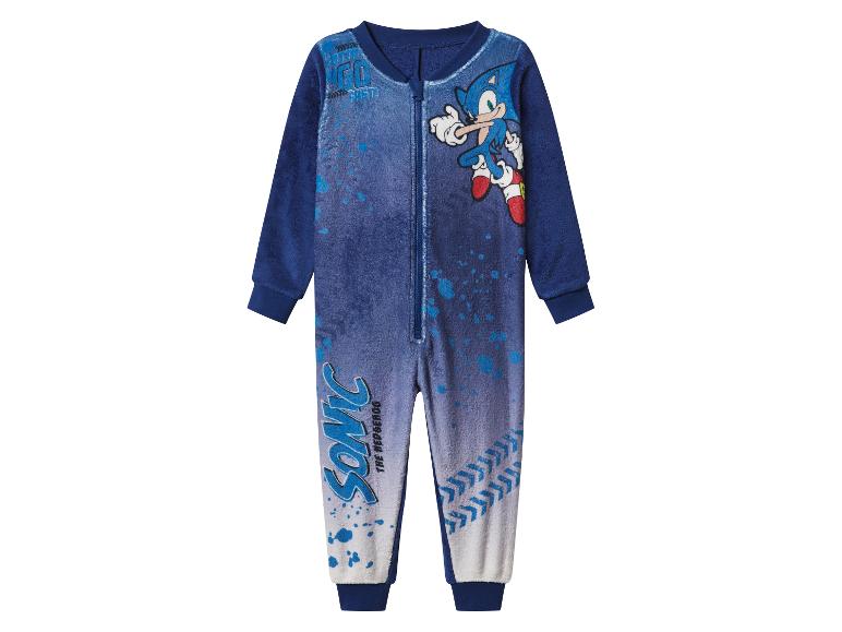 Kinder onesie Sonic the Hedgehog in blauwtinten met rits.