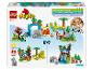 LEGO Duplo 10446 doos met 3-in-1 wilde dieren sets en een spelend meisje.