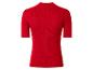 Rood geribd shirt met korte mouwen en colkraag
