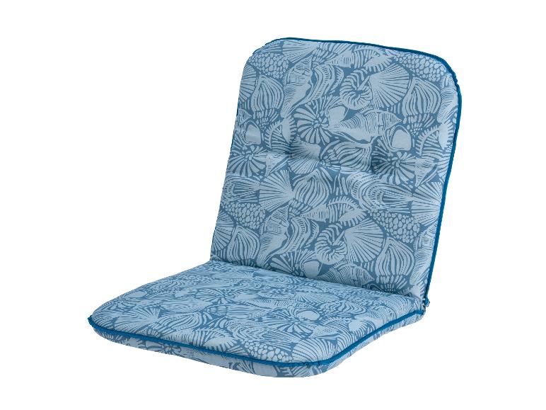 Blauw tuinstoelkussen met schelpenpatroon