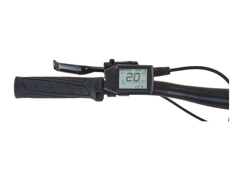 Shimano elektrische fiets display en handvat met LCD-scherm.