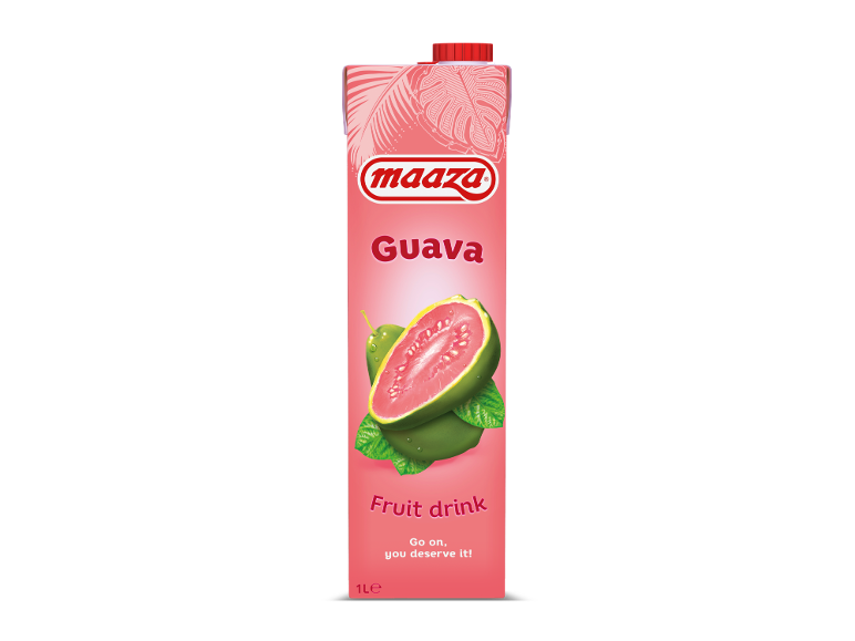 Vruchtendrank met guavesmaak in een karton van 1 liter.
