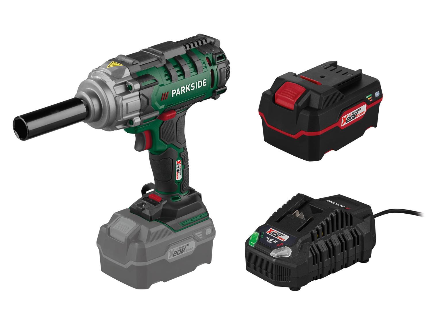 Accu-slagmoersleutel 1/2" 20 V 400 Nm, met accu 4 Ah en snellader 4,5 A
