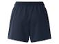 Donkerblauwe sport shorts, achterkant.