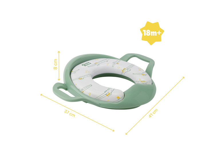 Een groene pottrainer met krokodilmotief van Bada Bulle.