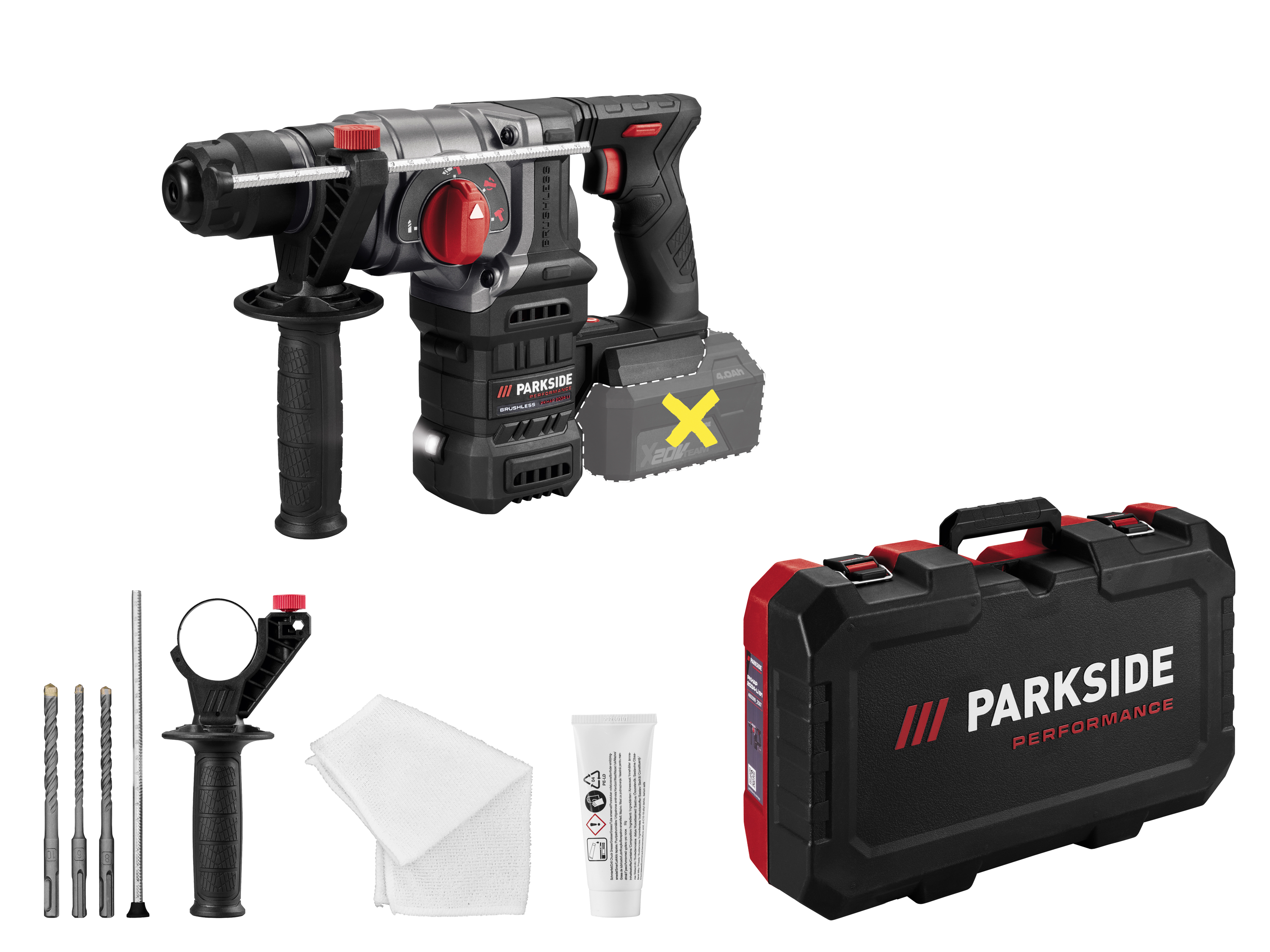 PARKSIDE PERFORMANCE Accu-boorhamer 20 V, 3 J, zonder accu en lader