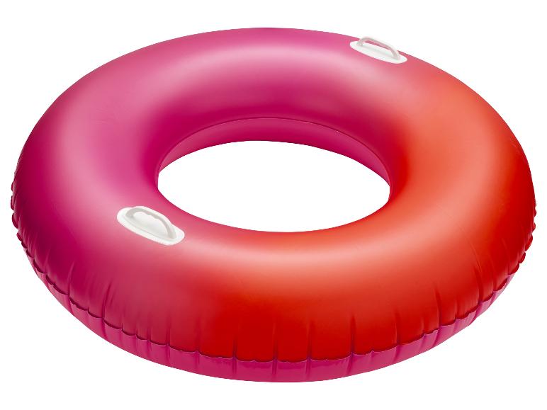 Opblaasbare zwemband in rood en roze.