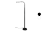 Zwarte LED staande lamp met gebogen arm.