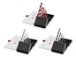 Drie sets boorbits in een opbergdoos van Workside.