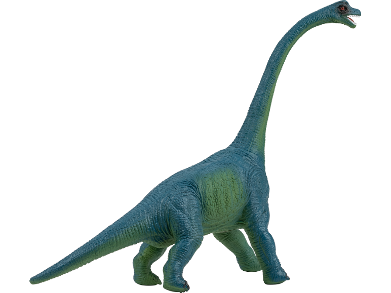 Blauwe brachiosaurus dinosaurus speelgoed met een lange nek
