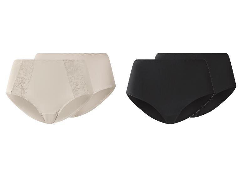 Twee paar dames high-waist slips: beige met kant en zwart