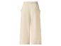 Beige wijde broek met elastische tailleband en zakken