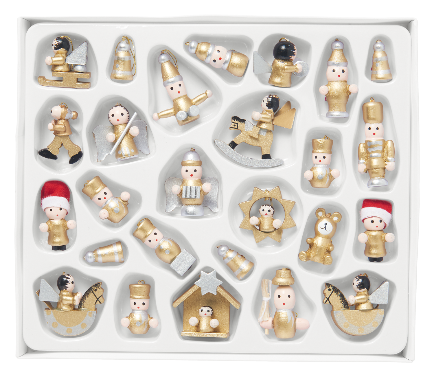 LIVARNO Houten kerstversiering, 26-delig (Goud)
