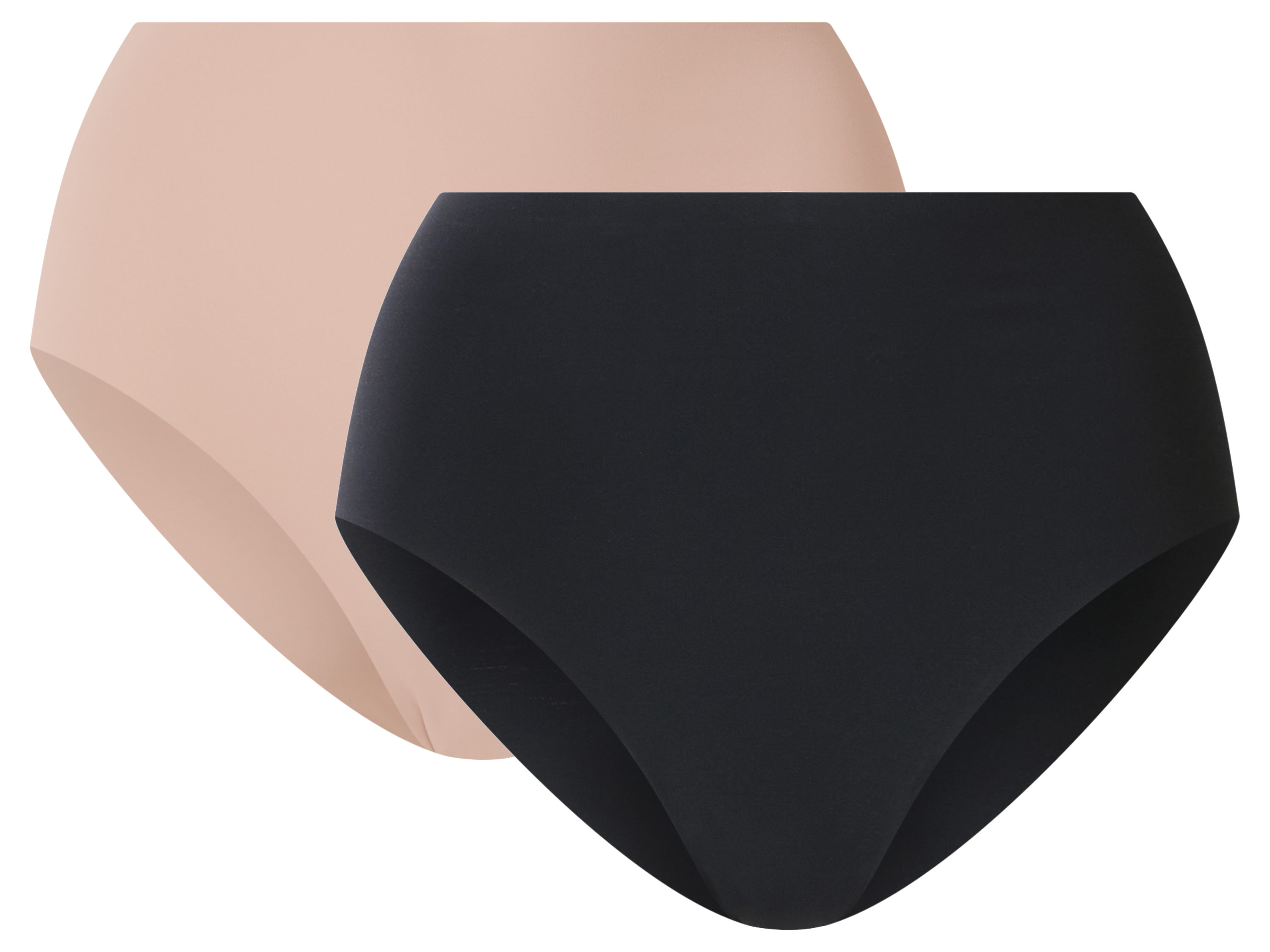 esmara Set van 2 corrigerende dames onderbroeken (Zwart/beige, L (44/46))