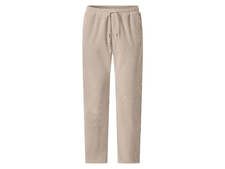 Beige corduroy broek met trekkoord in de taille