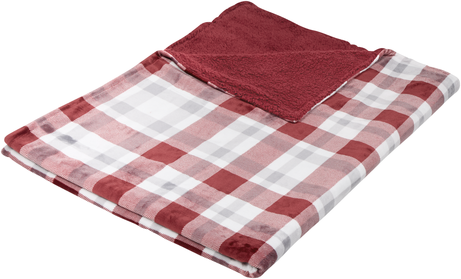 LIVARNO Plaid, 150 x 200 cm (Rood/grijs geruit)