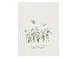 Witte theedoek met een aquarelillustratie van lentebloemen en vlinders, tekst 'EASTER & SPRING Flower Bouquet'