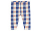 Blauw-wit geblokte leggings voor baby's.