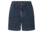 Donkerblauwe denim shorts, casual style.